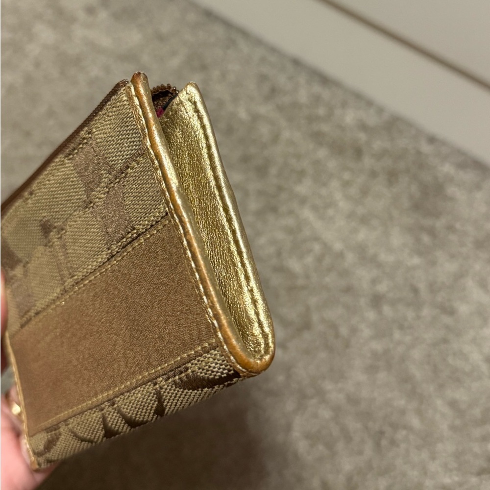 Vintage Coach Signature Tan/Brown Credit Card ID Holder Keychain Wallet - Picture 4 of 5